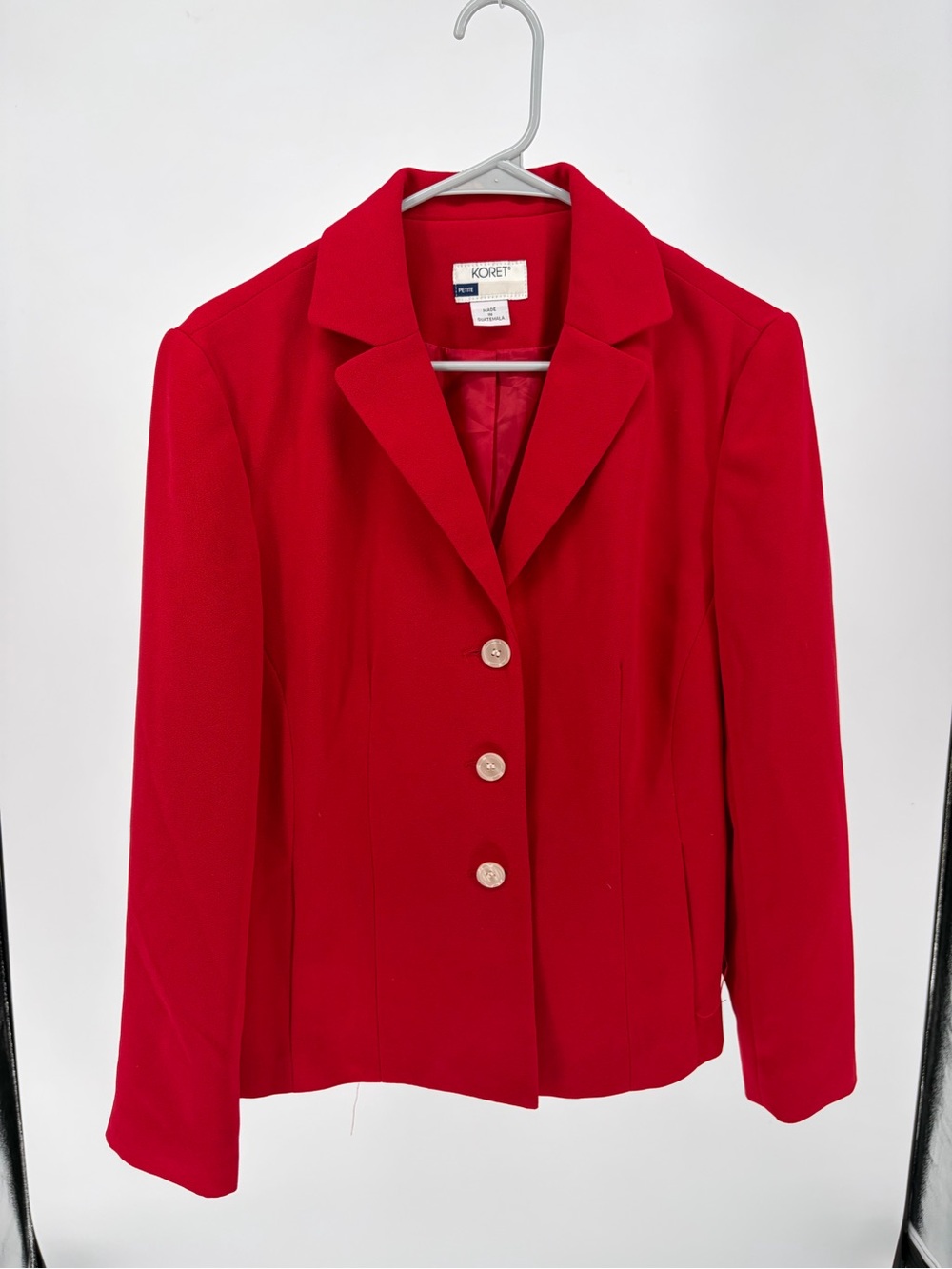 Koret Bright Red Classic Notch Collar Blazer